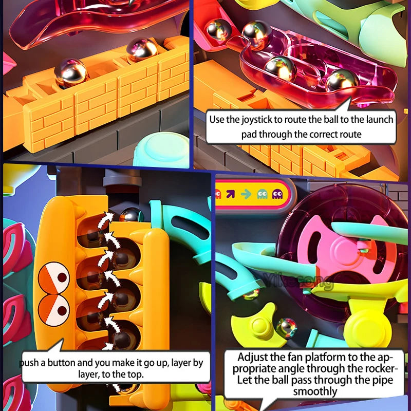 Wooden Marble Run Set